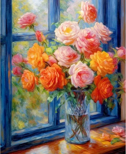 Vista 26 de Tucocoo Pintura de girasoles para ventana por números para adultos, kits de pintura al óleo digital sobre lienzo con pinceles y pigmento acrílico