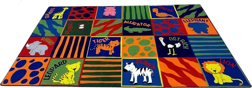 Vista 14 de KidCarpet.com ABC Rainbow - Alfombra para aula con 24 asientos, rectangular de 7 pies 6 pulgadas x 12 pies