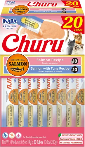 Vista 24 de INABA - Golosinas Churu para gatos, puré cremoso para gatos, sin cereales, que se puede lamer y exprimir / suplemento con vitamina E y taurina, 0.5
