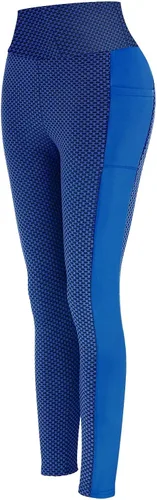 Vista 4 de Leggings Tik Tok con textura de panal para mujer de cintura alta mallas con textura de talla grande mallas fruncidas sin costuras