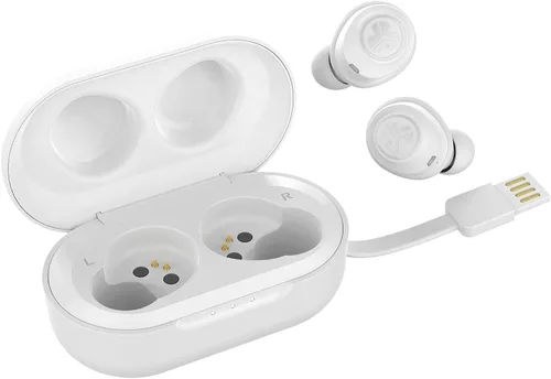 Vista 6 de JLab JBuds Air True Auriculares inalámbricos Bluetooth + funda de carga, blanco, resistencia al sudor IP55, conexión Bluetooth 5.0, firma de 3