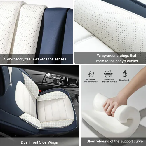 Vista 6 de 5 fundas de asiento para Mazda2 2011-2023, fundas de asiento de automóvil de cuero, impermeables, suaves, cómodas fundas de asiento de automóvil
