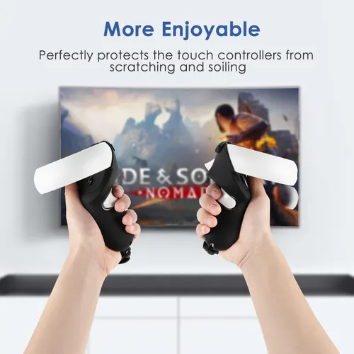 Vista 7 de ZyberGears VR Controller Grips for Oculus Quest 2 Premium Silicone Material with Textured Design Velcro Strap for Oculus Quest 2 Accessories