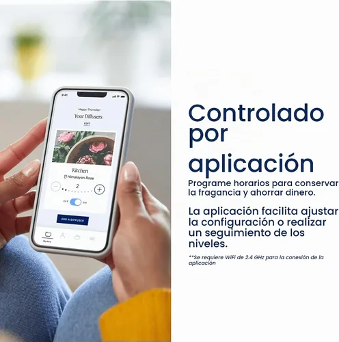 Vista 4 de Aera Mini Difusor de Fragancia para el Hogar Enchufable: Control de Aroma con Aplicación para Hogar Inteligente, Aceite Esencial y Aromaterapia