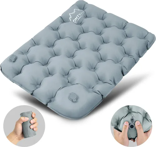 Vista 14 de ONTYZZ Cojín inflable para asiento de avión, ligero 2 piezas Negro