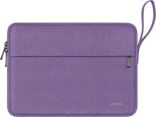 Vista 8 de Funda para portátil de 13 pulgadas, resistente al agua, con asa, a prueba de golpes, bolsa protectora para laptop compatible con MacBook Air Negro