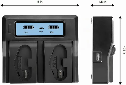 Vista 4 de BM Premium Paquete de 2 baterías LP-E19 de alta capacidad y cargador para cámaras Canon EOS R3, EOS 1D X Mark III, EOS 1D X Mark II, EOS 1DX, EOS