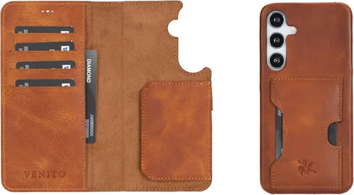 Vista 49 de Venito Florence - Funda de piel compatible con Samsung Galaxy S9, extra segura con bloqueo RFID, cartera desmontable para teléfono (gris decolorado)