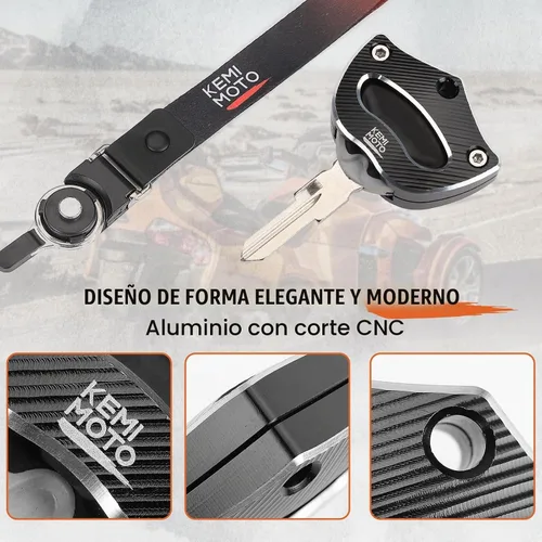 Vista 4 de KEMIMOTO - Porta llaves compatible con llave Can-Am Spyder, para accesorios Spyder, cubierta de llaves de aluminio para 2014-2023 RS RTS RT ST STS