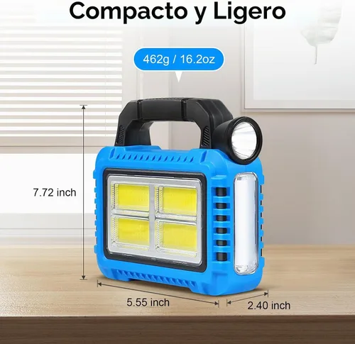 Vista 3 de Linterna solar, linterna LED para cortes de energía, luces esenciales de campamento portátiles, luces recargables para tienda de campaña