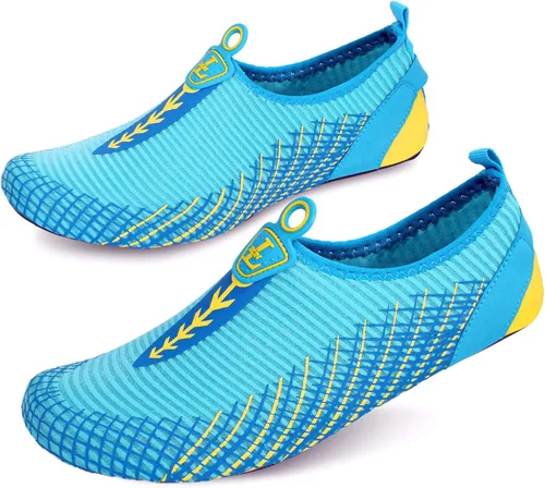 Vista 3 de L-RUN Zapatos de agua para mujer, para hombre, con piel descalza, para correr, buceo, surf, natación, playa, yoga, secado rápido