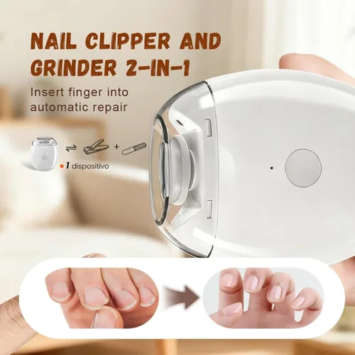 Vista 4 de Cortaúñas eléctrico automático, amoladora de uñas automática universal, molinillo de uñas, molinillo de uñas para uñas gruesas, con luz LED y 3