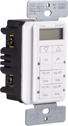 Vista 2 de myTouchSmart Temporizador Digital Empotrado, 4 Botones Programables de Encendido/Apagado, 2 Botones Fáciles de Encendido/Apagado, Ciclos Diarios