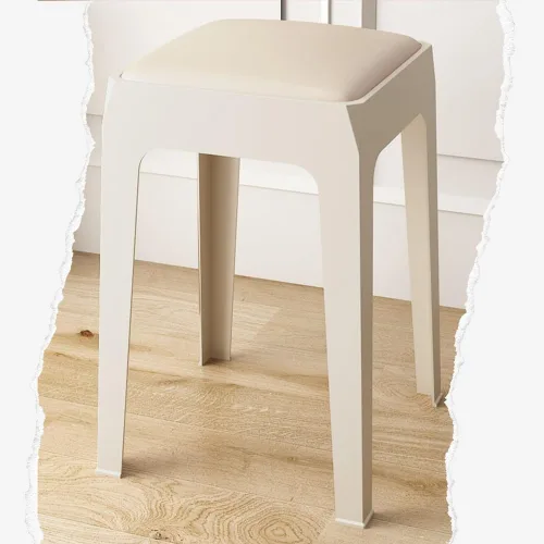 Vista 10 de ZJIEX Taburetes de bar modernos de plástico para mostrador, silla de isla de cocina sin brazos, taburete de encimera sin espalda, taburetes