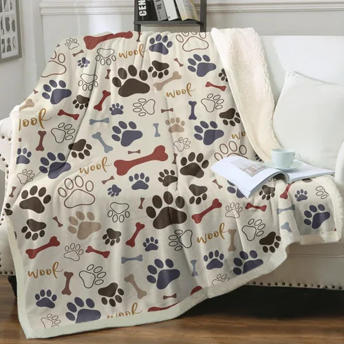 Vista 16 de Manta de sherpa de retazos de perro de peluche otoñal, acogedora manta de otoño con bonito estilo colcha de cachorro, manta cálida y suave