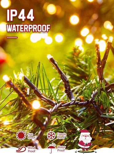 Vista 5 de Minetom Luces de Racimo LED de 50 Pies 1000 LED Luces de Árbol de Navidad Luces de Navidad para Exteriores Luces de Cadena de Petardos de Navidad