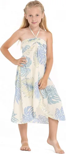 Vista 6 de Girl Hawaiian Halter Dress in Palm Leaf