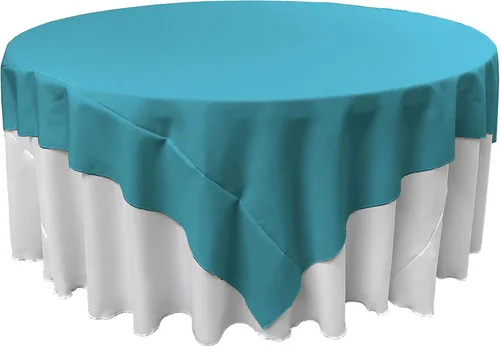 Vista 96 de LA Linen. Mantel cuadrado de popelina de poliéster