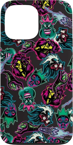Vista 23 de Funda con estampado de neón malvado de villanos de Disney para iPhone 16
