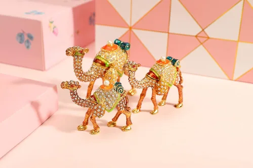 Vista 4 de Furuida - Joyero esmaltado con bisagras diseño de animales clásicos regalo de lujo para decoración del hogar
