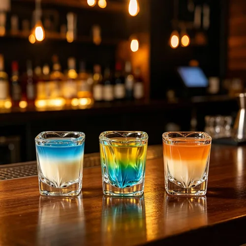 Vista 4 de Valeys Vasos de chupito de 2 oz de base pesada, juegos de 6/Vasos de tequila en forma de corazón transparentes/Vaso de chupito cuadrado/Vaso