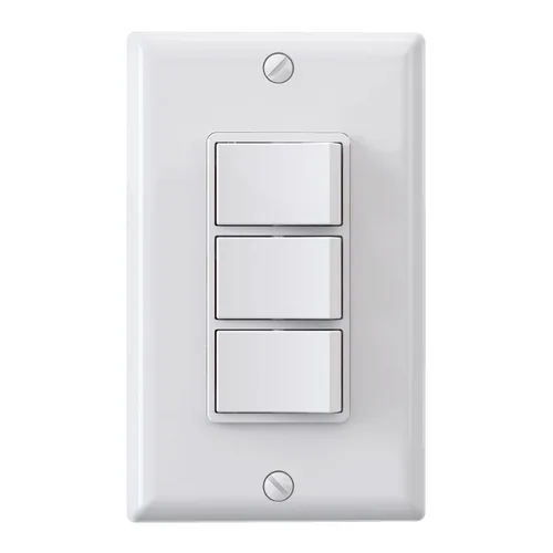 Vista 9 de ELEGRP Decorator - Interruptor basculante triple, paleta eléctrica de un solo polo, 15 A 120 V en la pared, encendido y apagado automático, placa