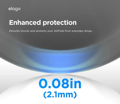 Vista 6 de elago Armor Case Compatible con AirPods Pro 3 Case - Mosquetón incluido, compatible con carga inalámbrica, resistente a golpes, protección completa