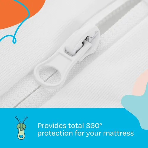 Vista 5 de Carcasa Linenspa con cierre impermeable, transpirable prueba de polvo y ácaros, cama prueba protector de colchón, Poliéster, gemelo