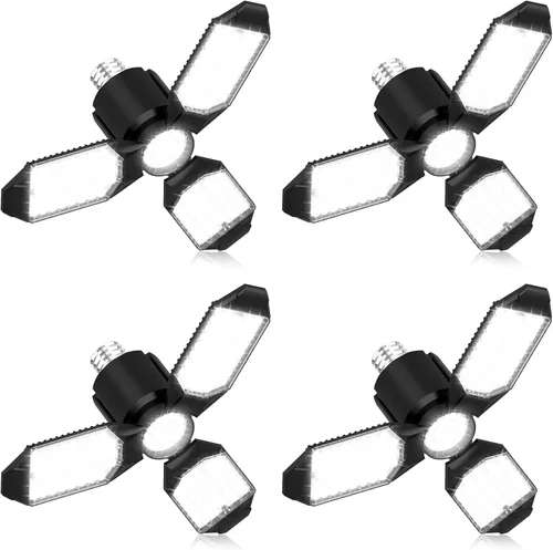Vista 13 de toberich Luz de garaje con sensor de movimiento, luz de taller con sensor de movimiento de 8000 lm con 3 modos de interruptor, bombilla activada por