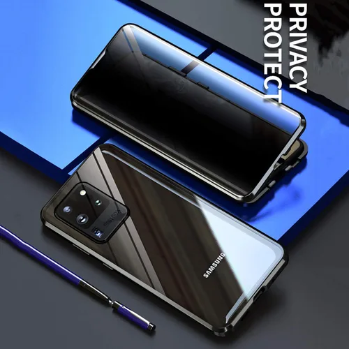 Vista 6 de Funda antiespía compatible con Galaxy S20 Ultra Magnética, absorción magnética de doble cara, protector de pantalla de privacidad para Samsung