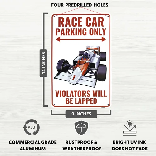 Vista 2 de Venicor Cartel de Fórmula 1 de coche de carreras – 9 x 14 pulgadas – Aluminio – Decoración de habitación de carreras F1 para niños, regalos