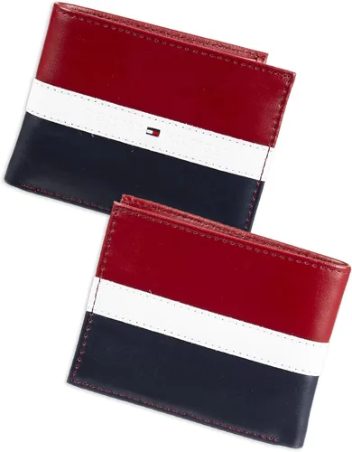 Vista 2 de Tommy Hilfiger Cartera de cuero genuino para hombre con múltiples ranuras para tarjetas