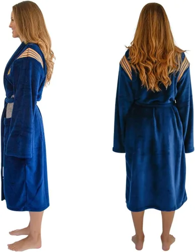 Vista 2 de Robe Factory LLC Star Trek Discovery - Bata de baño para adultos Talla única, Azul