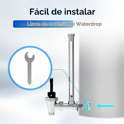 Vista 6 de Waterdrop BS10 - Espiga de cristal con vista clara, nivel de agua
