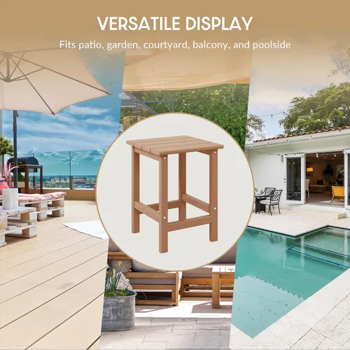 Vista 8 de WestinTrends Malibu - Mesa auxiliar cuadrada para exterior para silla Adirondack, teca