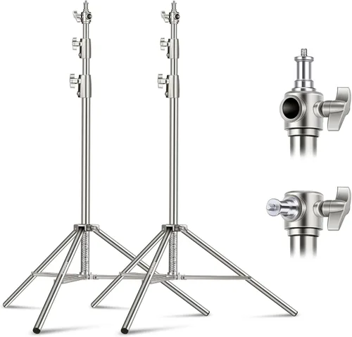 Vista 14 de NEEWER Trípode para Luz de Fotografía, 47-195cm/1.5-6.4ft de Aluminio Trípode de Iluminación de Estudio Reversible, Trípode Portátil para Video