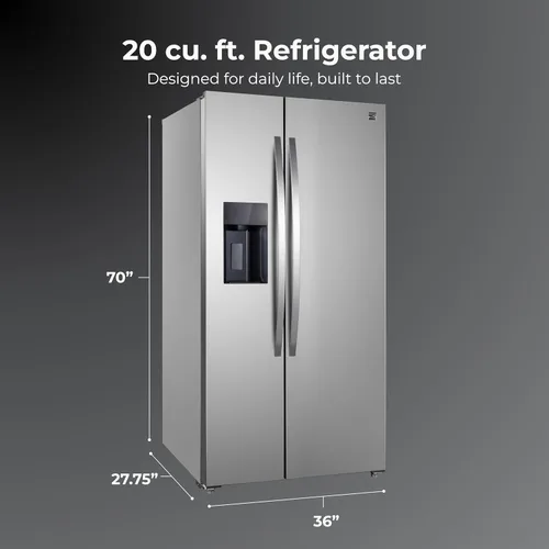 Vista 2 de Kenmore Accela Chill, refrigerador lado a lado con congelador de 36 pulgadas, dispensador de agua y hielo, estantes de vidrio ajustables