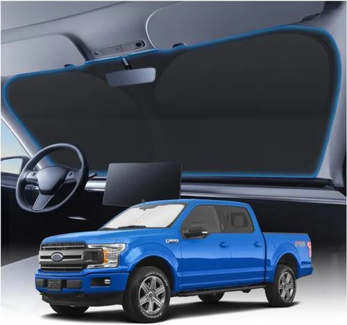 Vista 227 de KUST - Parasol plegable para parabrisas para BMW X1 E84, accesorios 2011 2012 2013 2014 2015, protector de visera de sol ajustable que bloquea