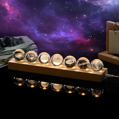 Vista 11 de Qianwei Bola de cristal 3D, decoración gótica de Halloween con base de lámpara LED, el mejor regalo de cumpleaños para hombres, profesores, niños
