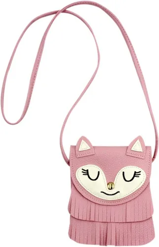 Vista 3 de ZGMYC Bolso de hombro con borla de gato, monedero pequeño, bolso cruzado para niños y niñas