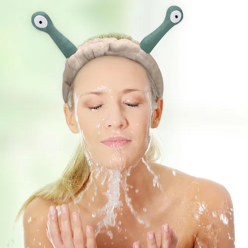Vista 52 de Bonita diadema de caracol rosa, cara lavada para mujer, maquillaje, ducha, spa