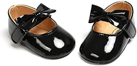 Vista 8 de Ohwawadi Zapatos de bebé para niña, zapatos planos Mary Jane de princesa para vestido de boda, zapatos de cuna para recién nacidos, bebés, bebés