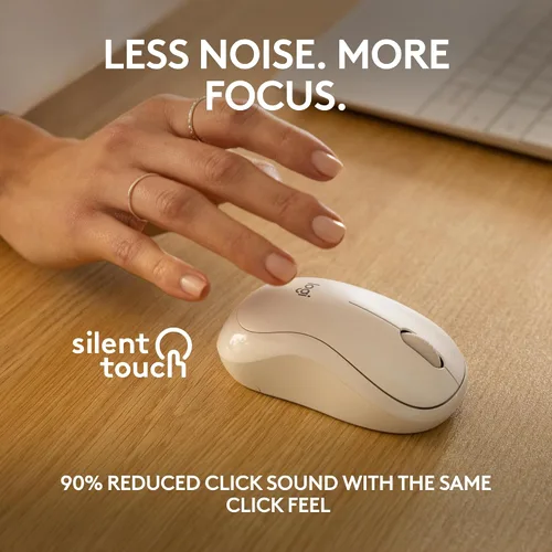 Vista 3 de Logitech Ratón inalámbrico Bluetooth silencioso compacto M240 - Blanco Blanco hueso