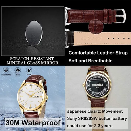 Vista 3 de SKMEI Pair Watches for Couples Men and Women His and Hers Watch Set Husband Wife Valentines Matching Wrist Watch Wedding Gifts Waterproof Business