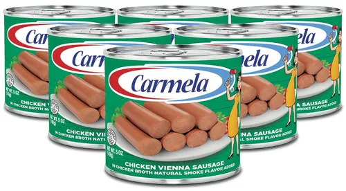 Vista 11 de Carmela Chicken Vienna Salchicha en caldo de pollo, latas de 5 onzas (paquete de 3)