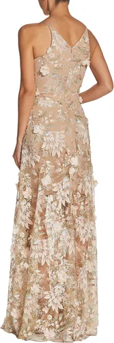 Vista 3 de Dress the Population Vestido Maxi sin Mangas Sidney con Escote Profundo Ajustado y Acampanado para Mujer