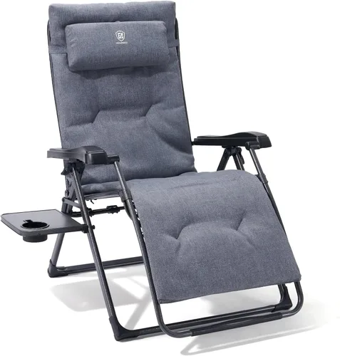 Vista 14 de EVER ADVANCED Silla de aluminio gravedad cero, 2.4" acolchado, capacidad de Negro