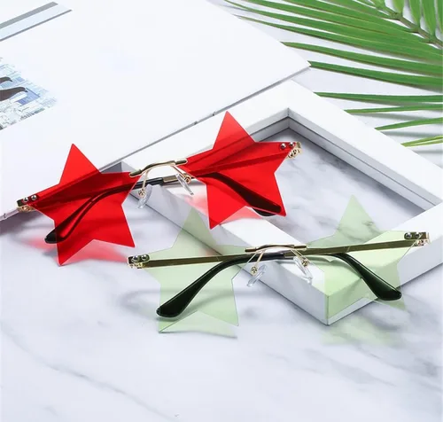 Vista 5 de Gafas de sol de estrella sin montura para el día de San Valentín, día de San Patricio, Pascua, 4 de julio, Navidad
