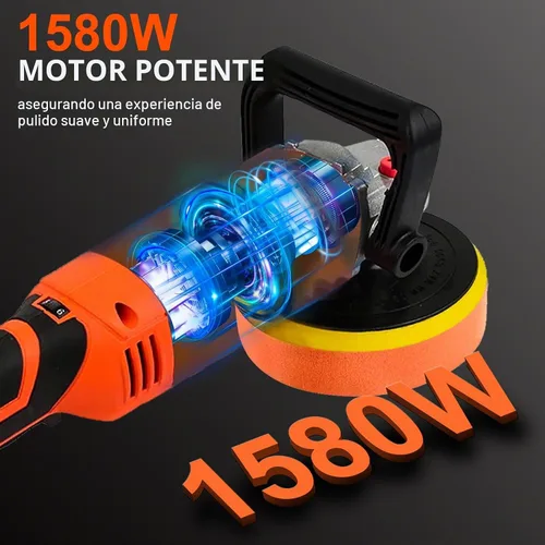 Vista 3 de Pulidora de búfer, máquina de detallado de automóvil con control variable de 7 velocidades, motor de cobre puro, diseño de bajo ruido