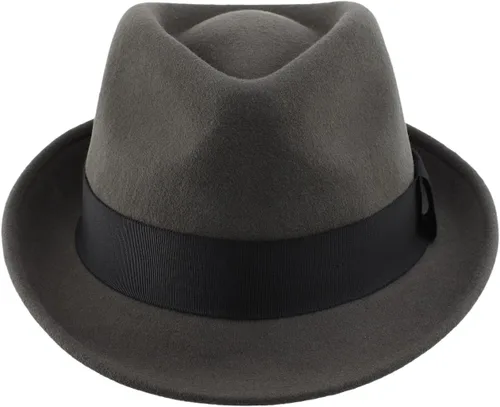 Vista 22 de Home Prefer Sombrero de invierno de fieltro de lana para hombre Sombrero de ala corta Fedora